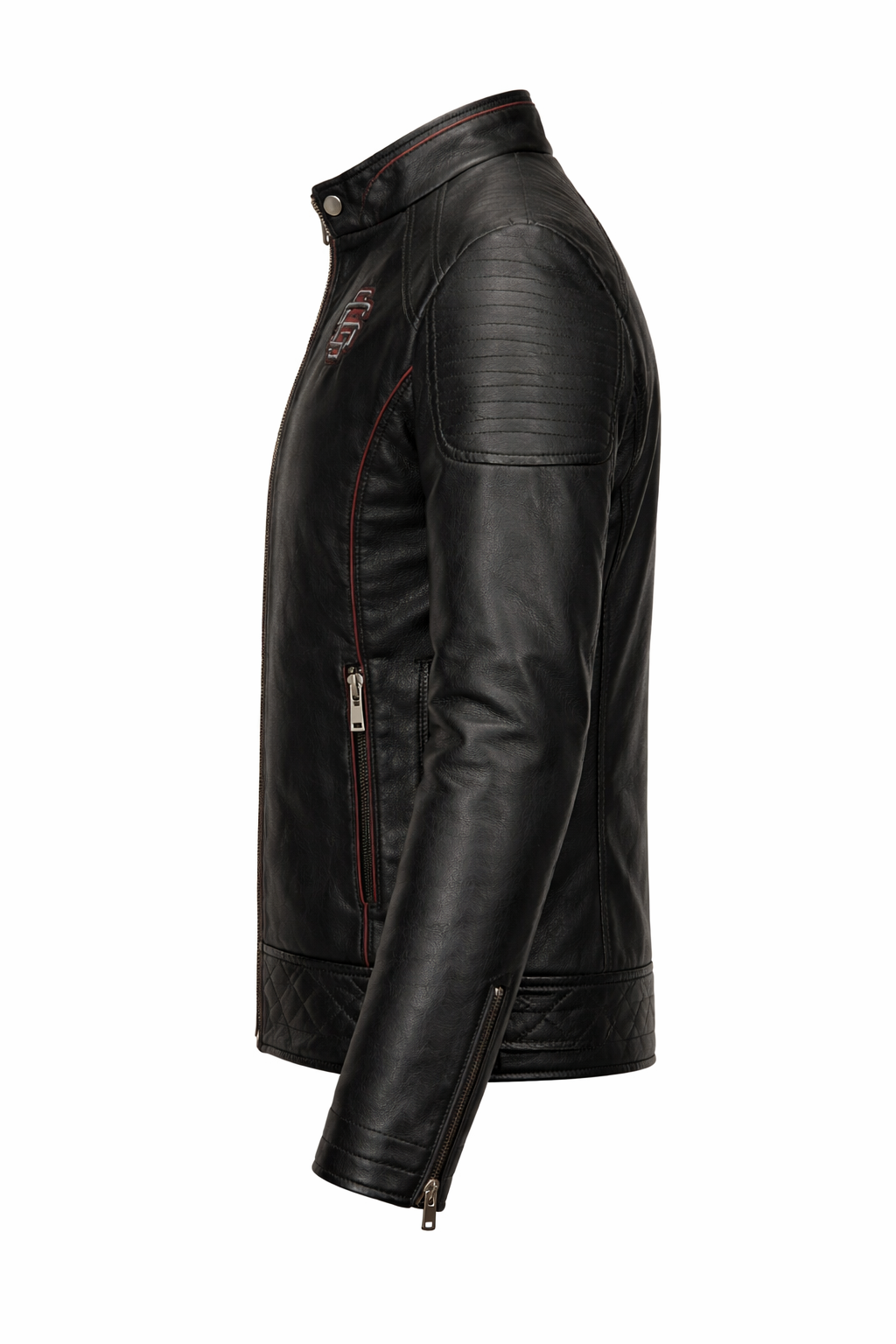 Chaqueta de Piel Ajustada para Hombre - Raven