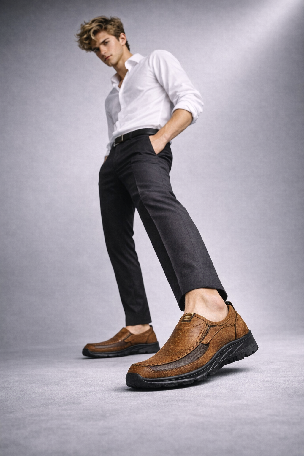 Mocasines de Piel con Plataforma para Hombre - William Classic