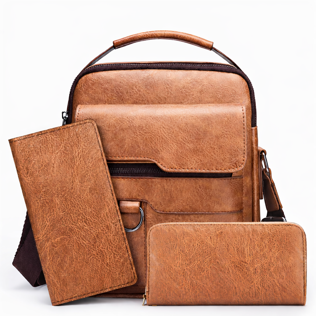 Bolso Satchel de Piel para Hombre - Leepus 3 en 1
