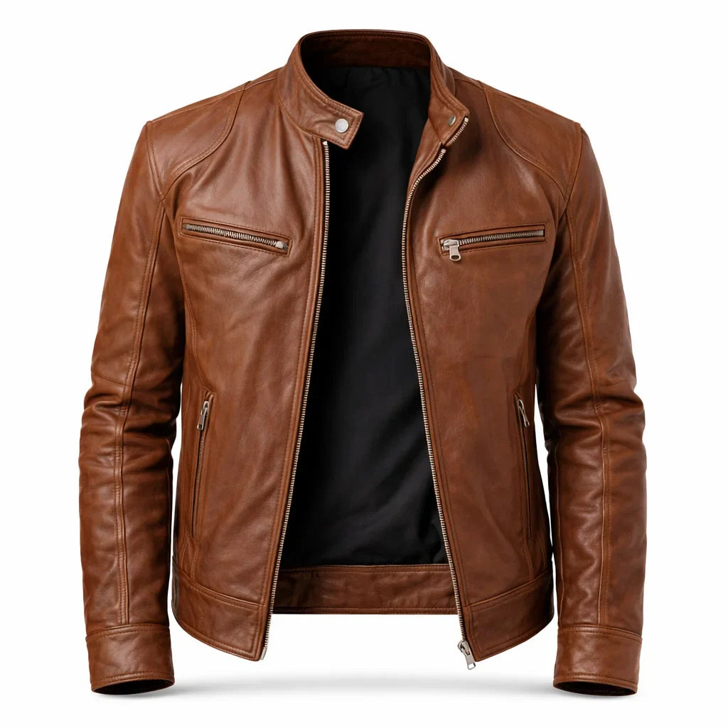 Chaqueta de Piel Ajustada para Hombre - Toppest