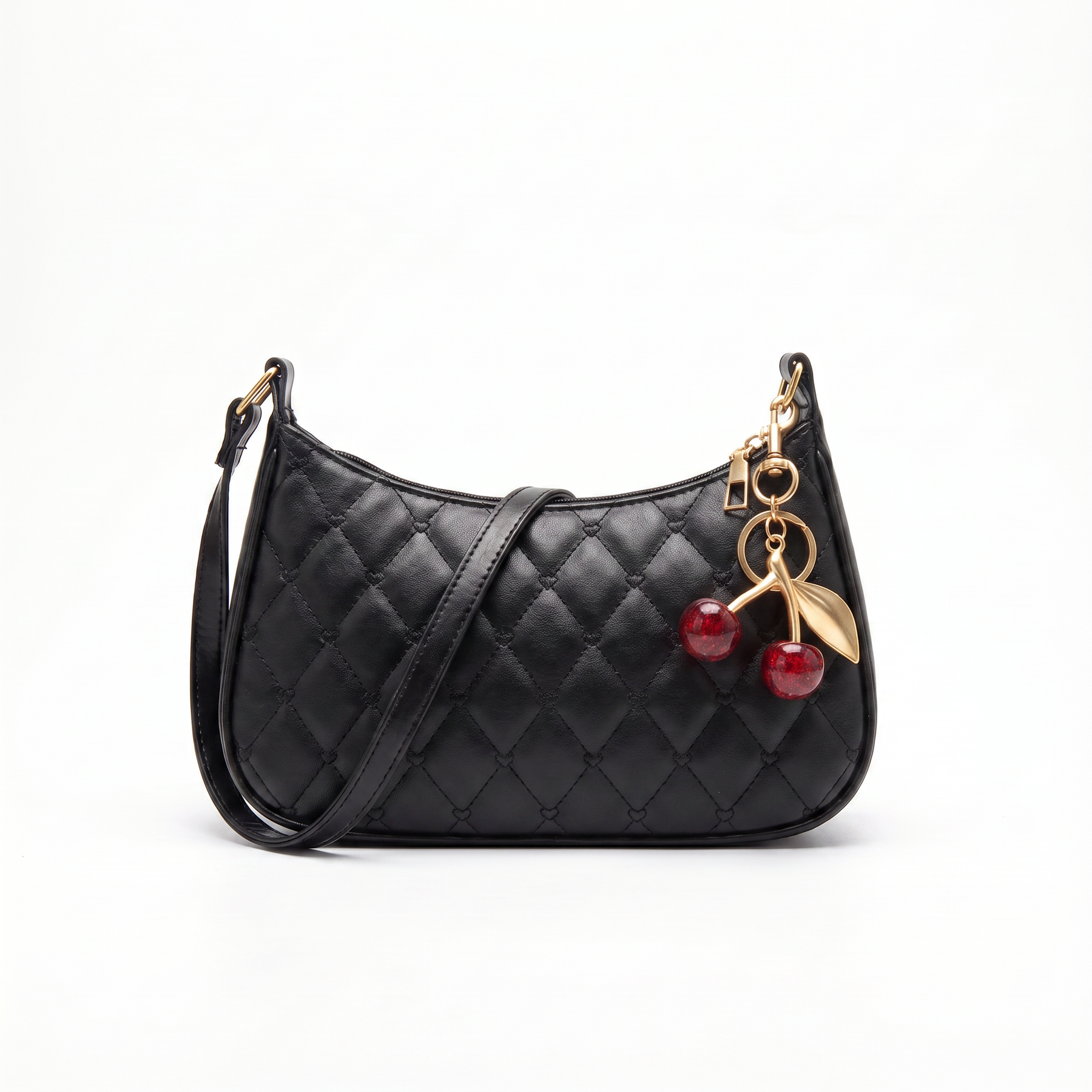 Bolso Hobo de Piel para Mujer - Cherry