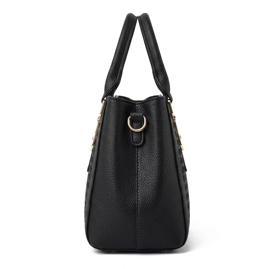 Bolso de Asa Corta de Piel para Mujer - Cherry