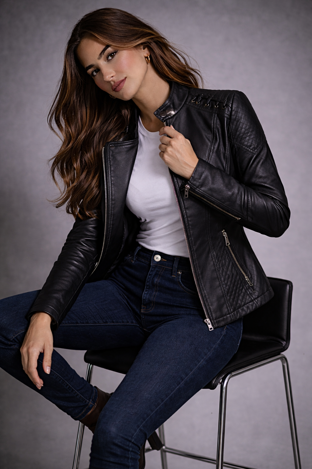Chaqueta de Piel Acolchada para Mujer - Voug