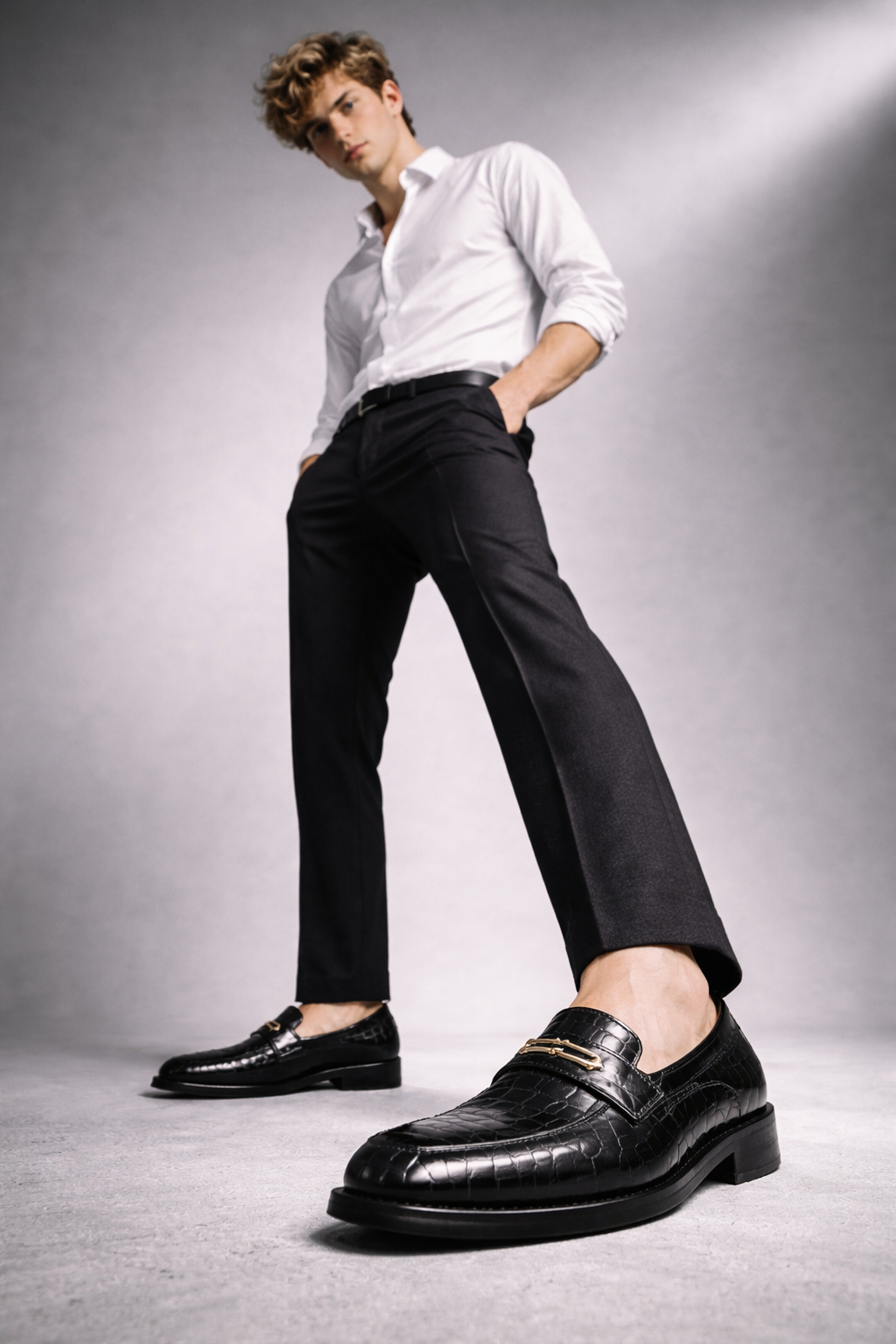 Mocasines de Piel con Plataforma para Hombre - Aligatort Style