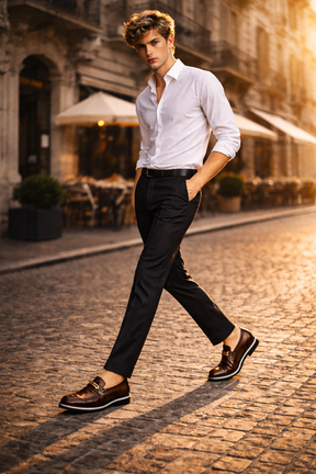 Mocasines de Piel con Plataforma para Hombre - Mr Fashion