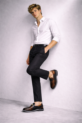 Mocasines de Piel con Plataforma para Hombre - Mr Fashion