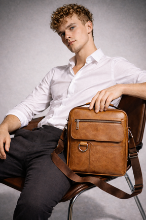 Bolso Satchel de Piel para Hombre - Leepus 3 en 1