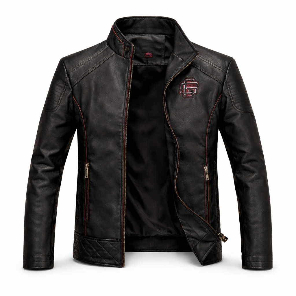 Chaqueta de Piel Ajustada para Hombre - Raven