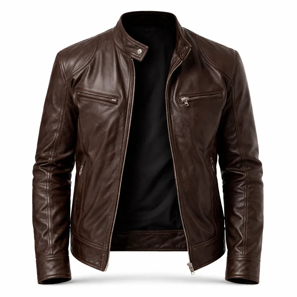 Chaqueta de Piel Ajustada para Hombre - Toppest