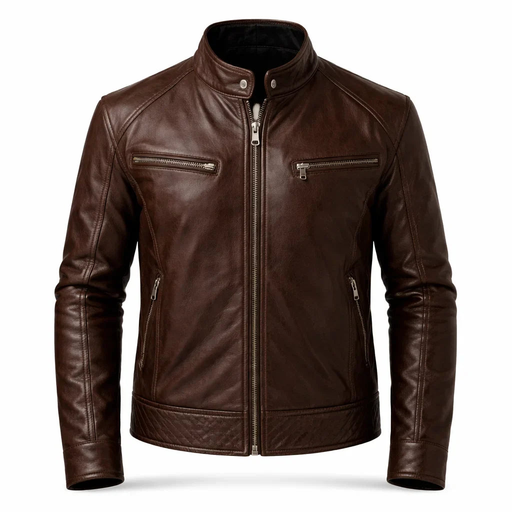Chaqueta de Piel Ajustada para Hombre - Toppest