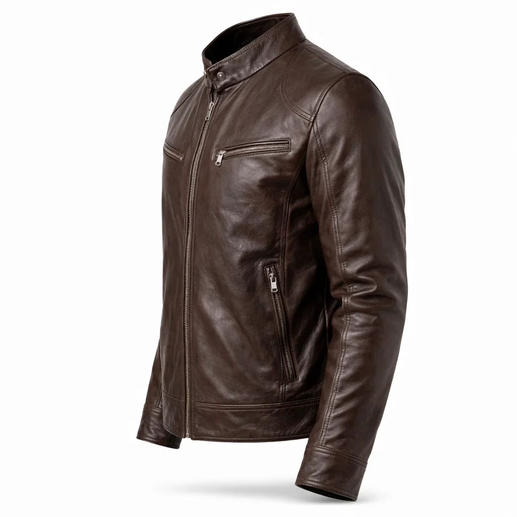 Chaqueta de Piel Ajustada para Hombre - Toppest