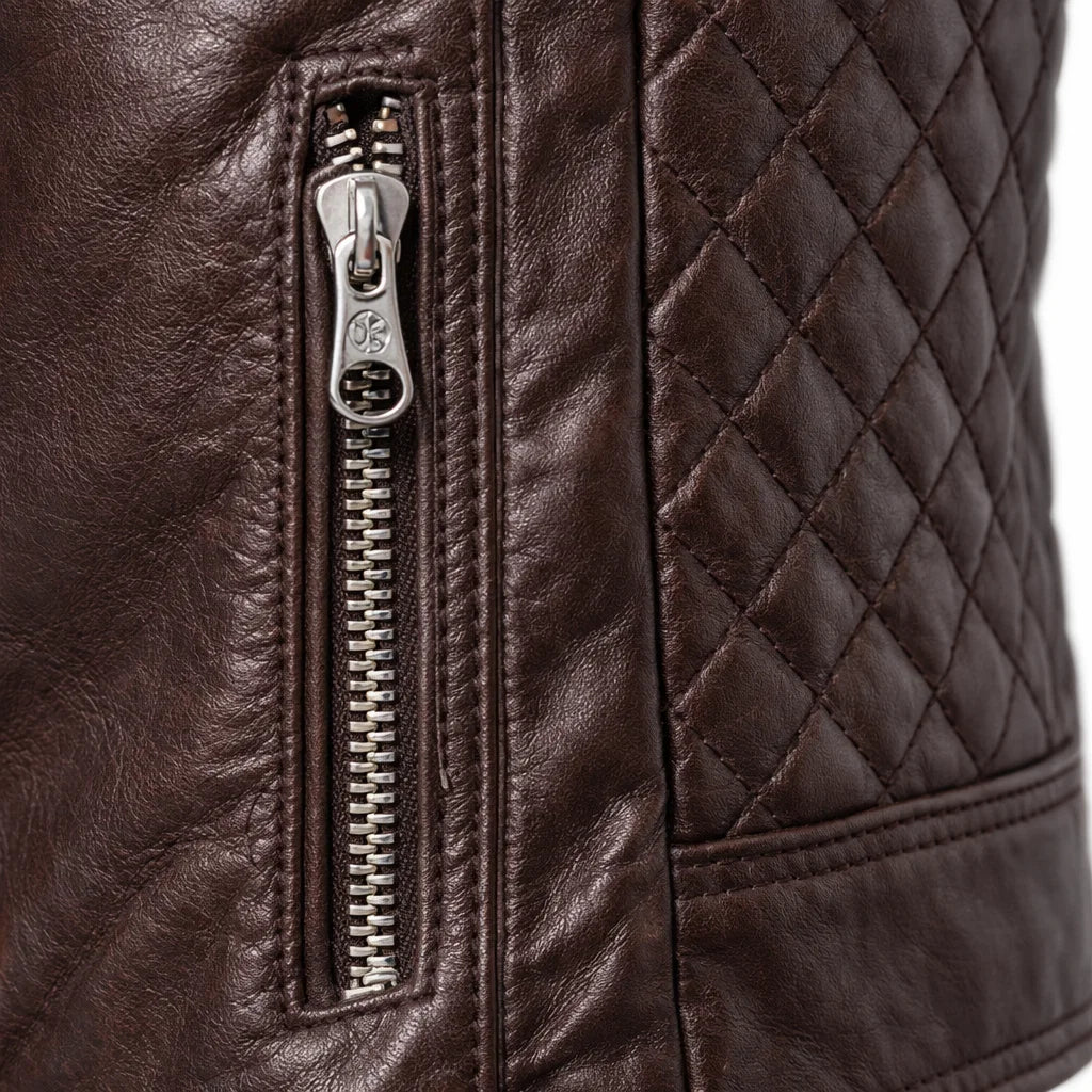 Chaqueta de Piel Ajustada para Hombre - Toppest