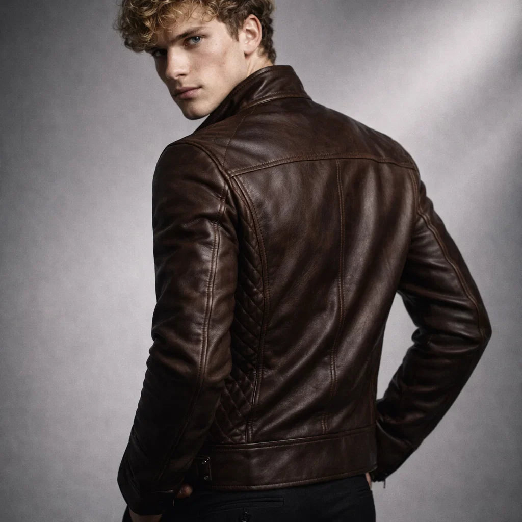Chaqueta de Piel Ajustada para Hombre - Toppest