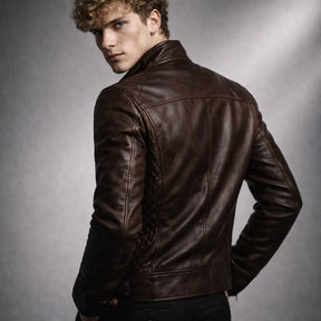 Chaqueta de Piel Ajustada para Hombre - Toppest