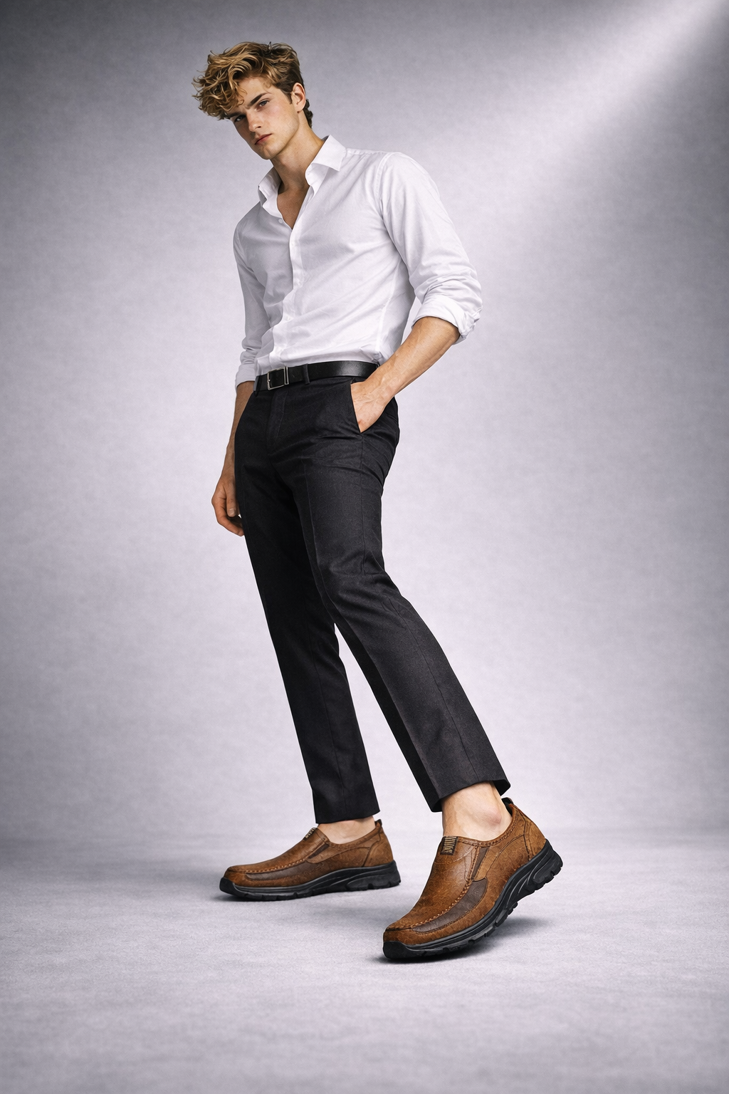 Mocasines de Piel con Plataforma para Hombre - William Classic