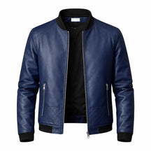 Chaqueta de Piel Bomber Ajustada para Hombre - Donk