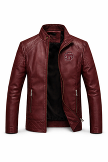 Chaqueta de Piel Ajustada para Hombre - Raven