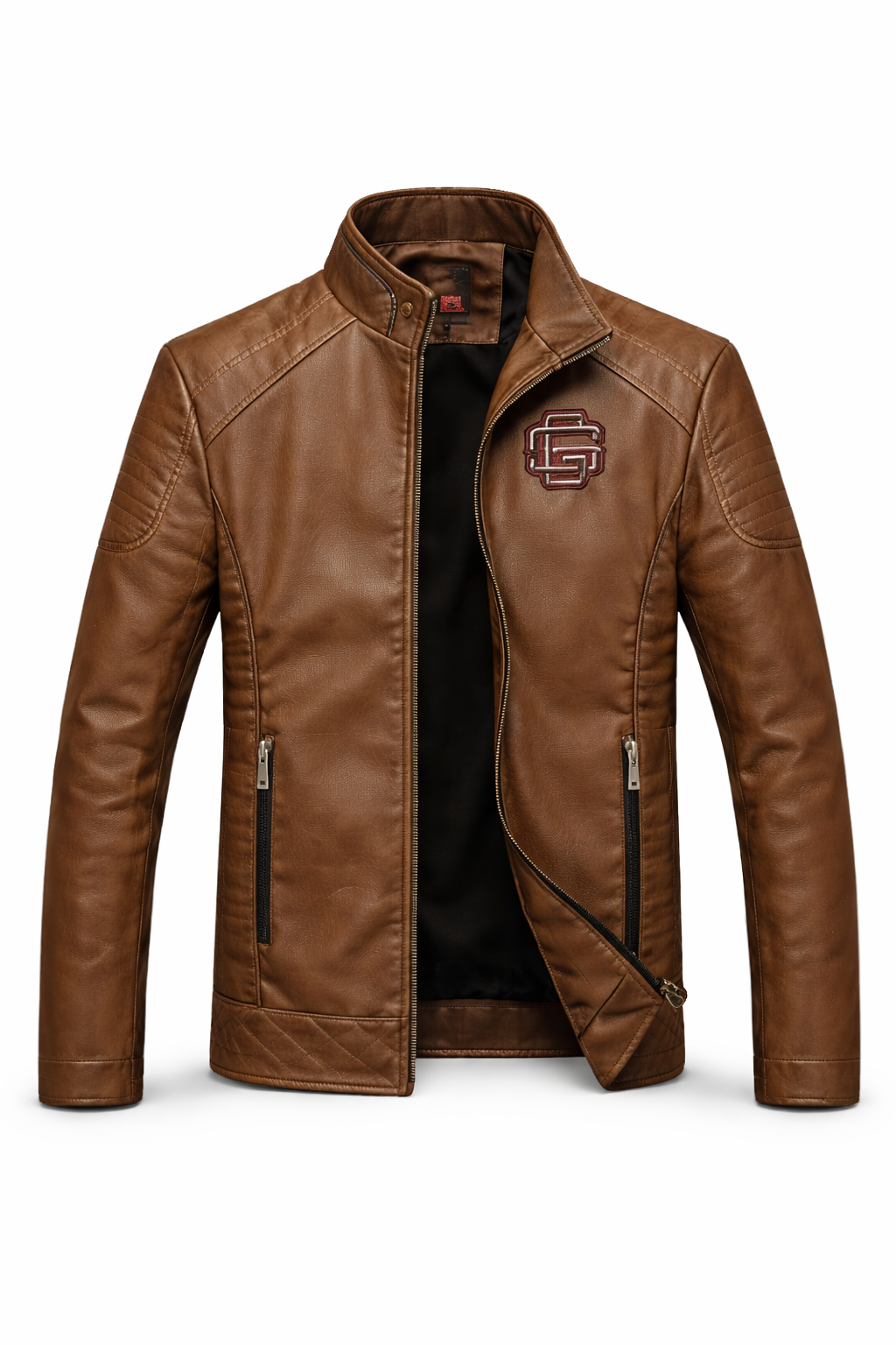 Chaqueta de Piel Ajustada para Hombre - Raven