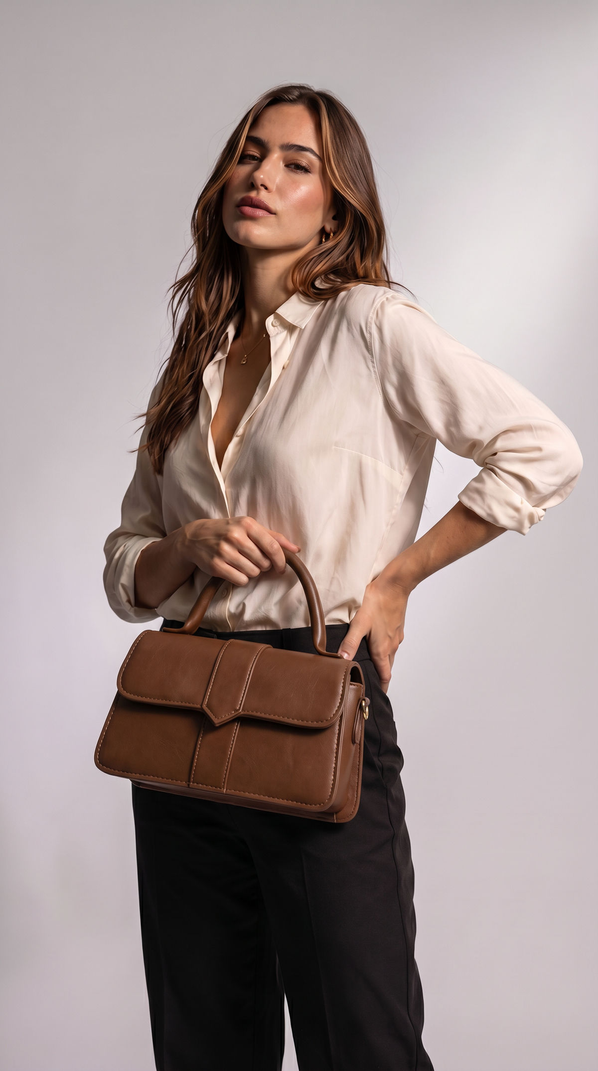 Bolso de Asa Corta de Piel para Mujer - Amelia