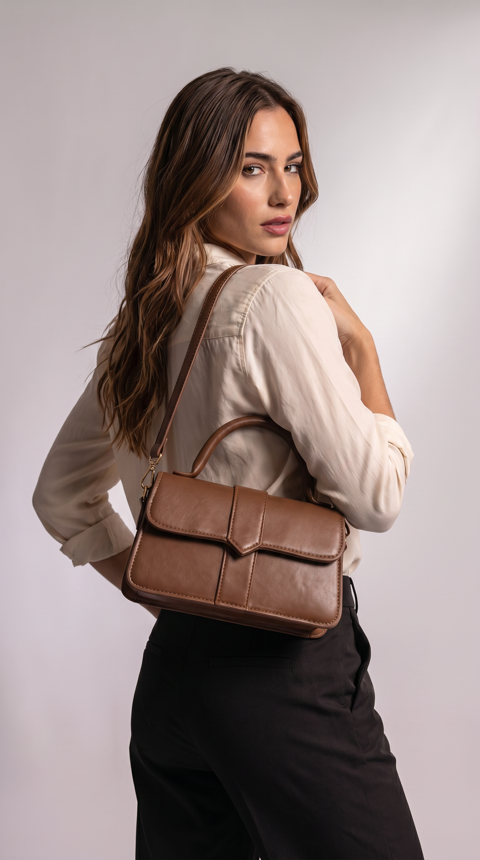 Bolso de Asa Corta de Piel para Mujer - Amelia