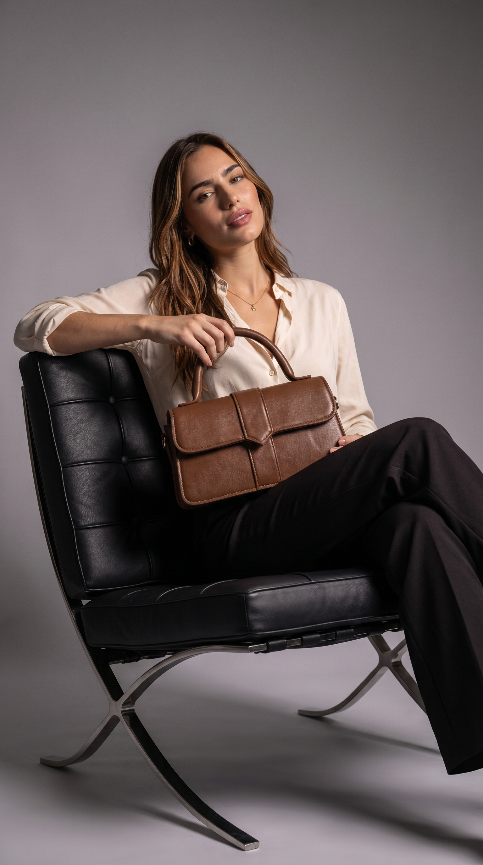 Bolso de Asa Corta de Piel para Mujer - Amelia