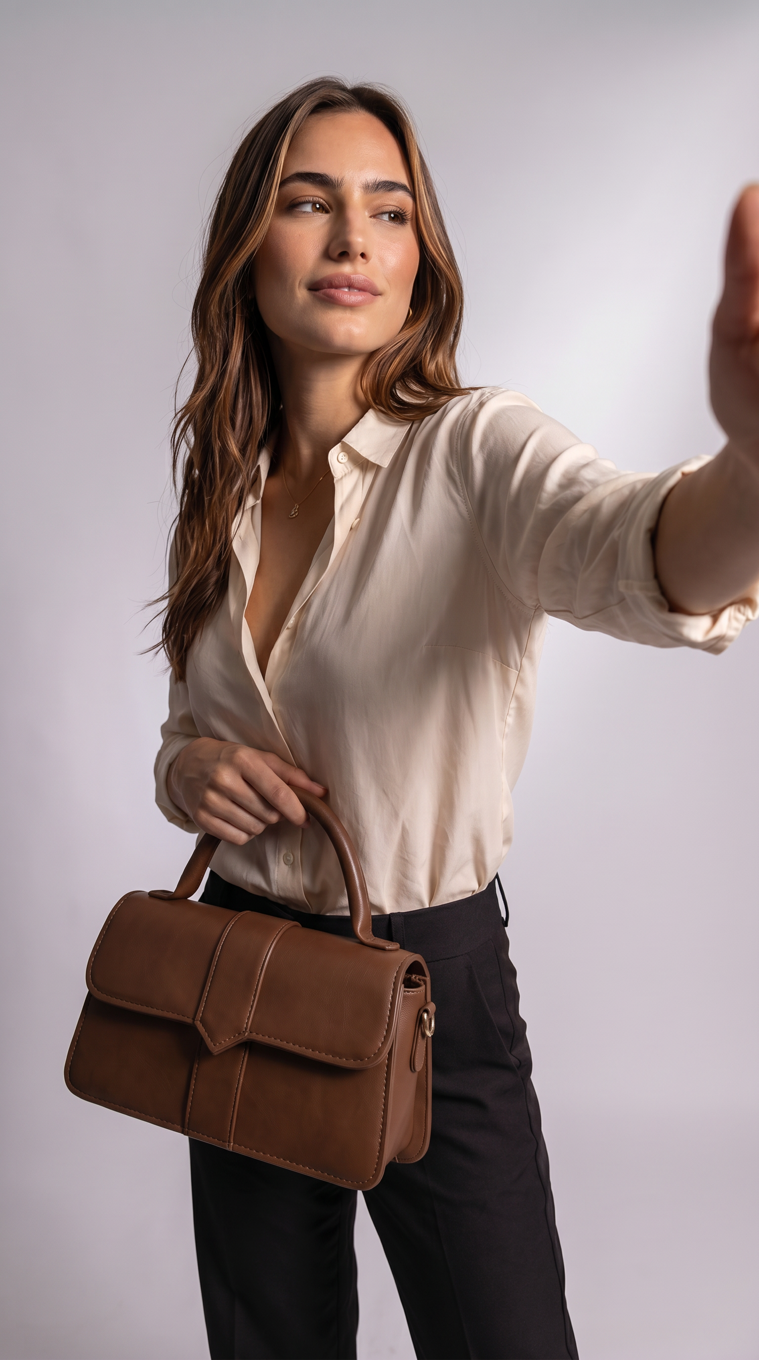 Bolso de Asa Corta de Piel para Mujer - Amelia