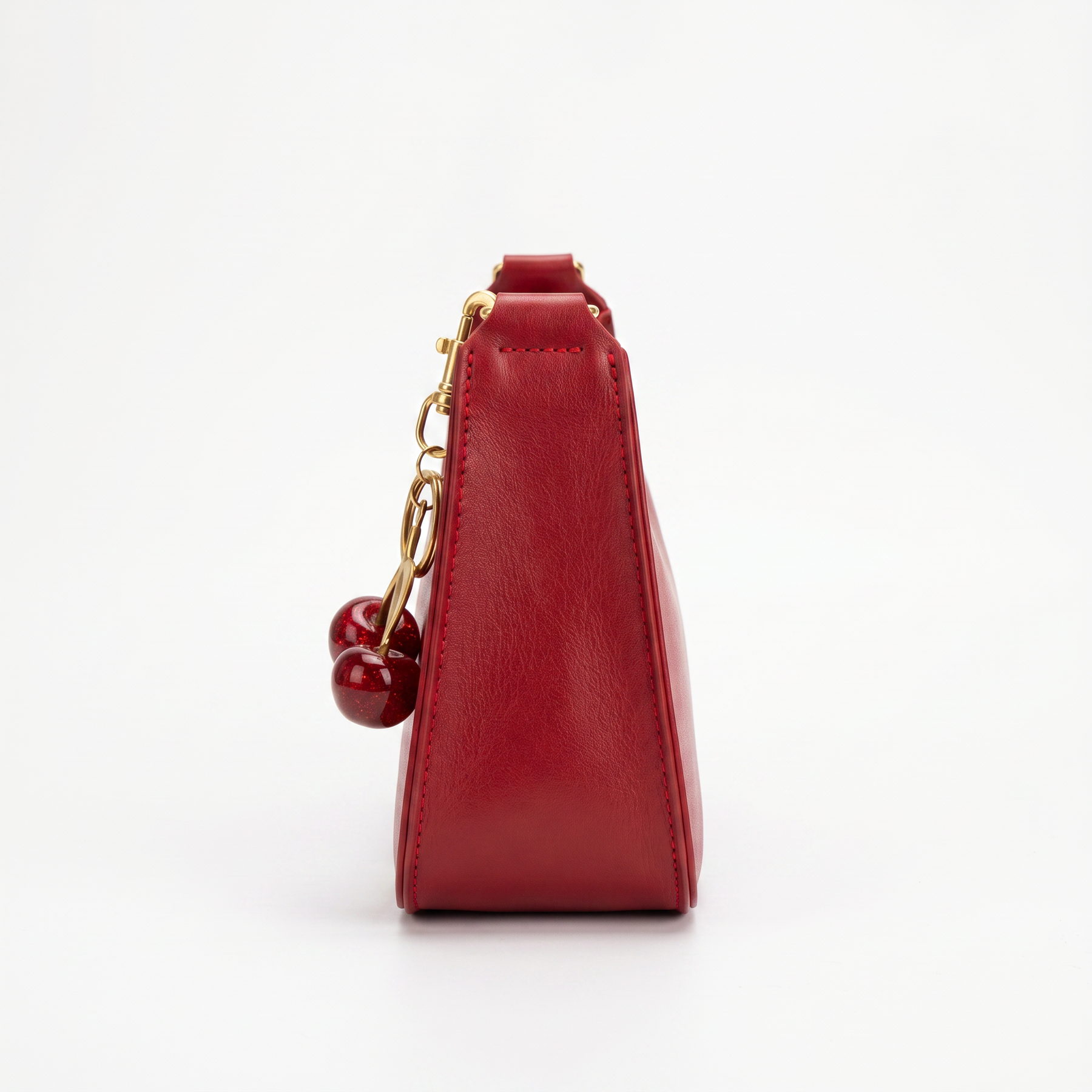 Bolso Hobo de Piel para Mujer - Cherry