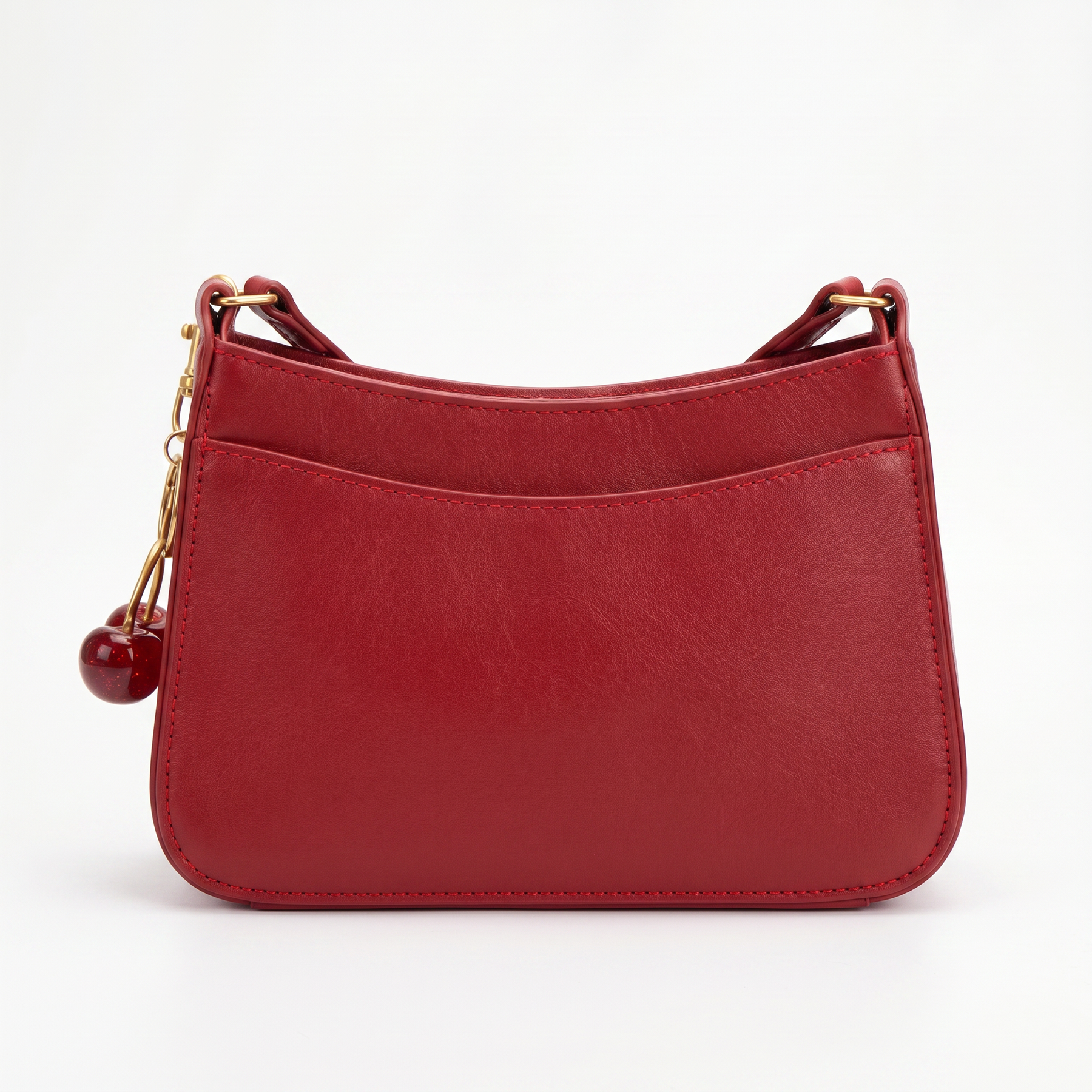 Bolso Hobo de Piel para Mujer - Cherry