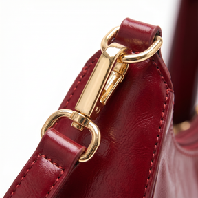 Bolso Hobo de Piel para Mujer - Cherry
