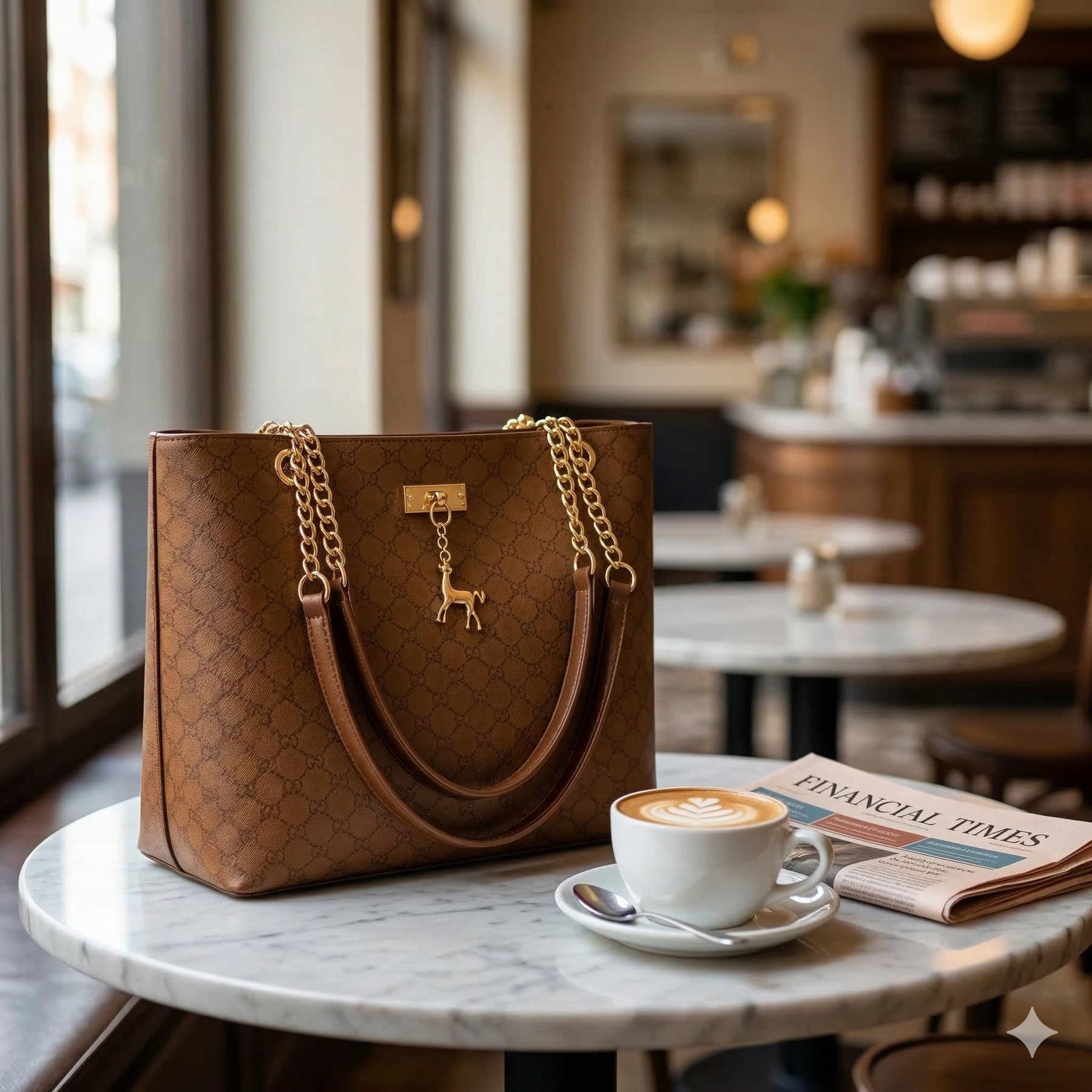 Bolso Mensajero de Piel para Mujer - Camel - Kingsford
