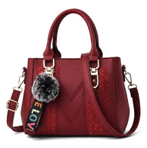 Bolso de Asa Corta de Piel para Mujer - Cherry