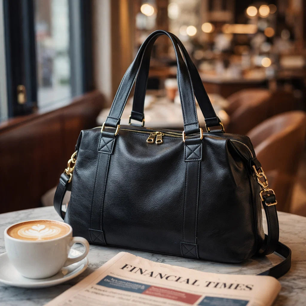 Bolso Bandolera de Piel para Mujer - Negro - Elsworth