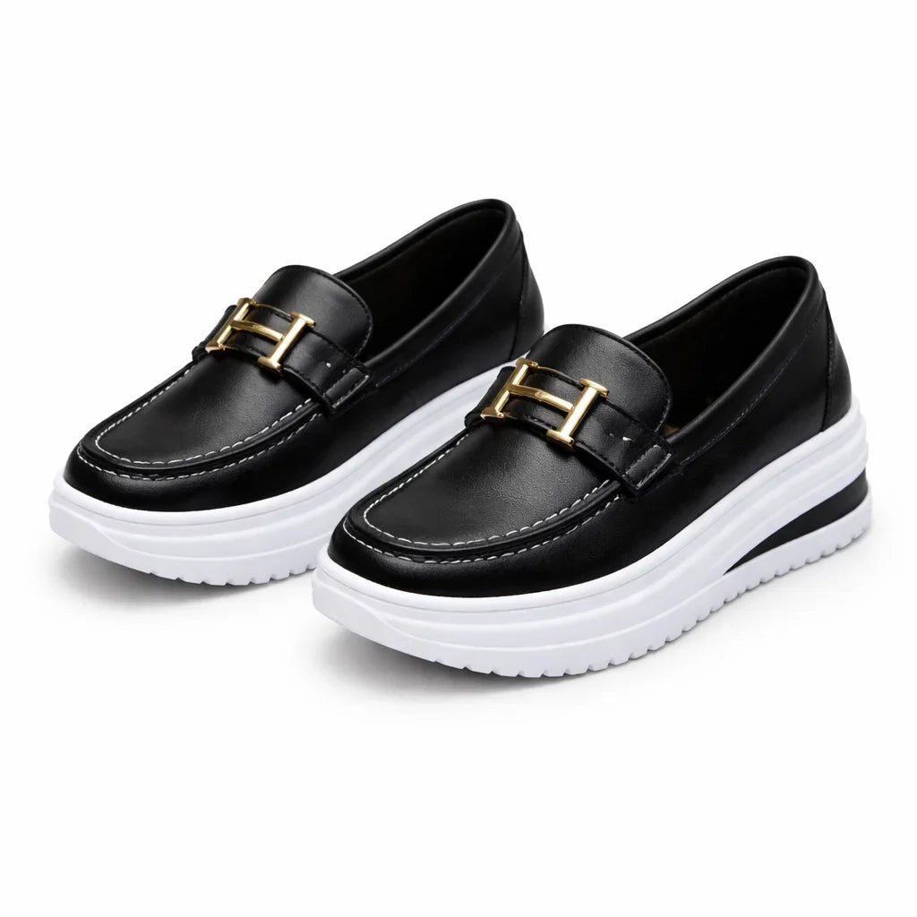 Mocasines de Piel con Plataforma para Mujer - Comfortsole