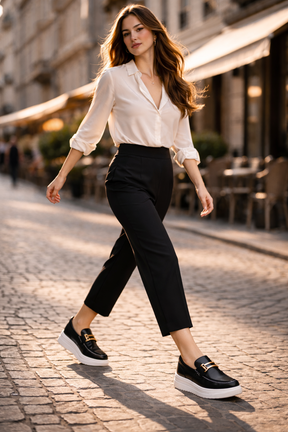 Mocasines de Piel con Plataforma para Mujer - Comfortsole