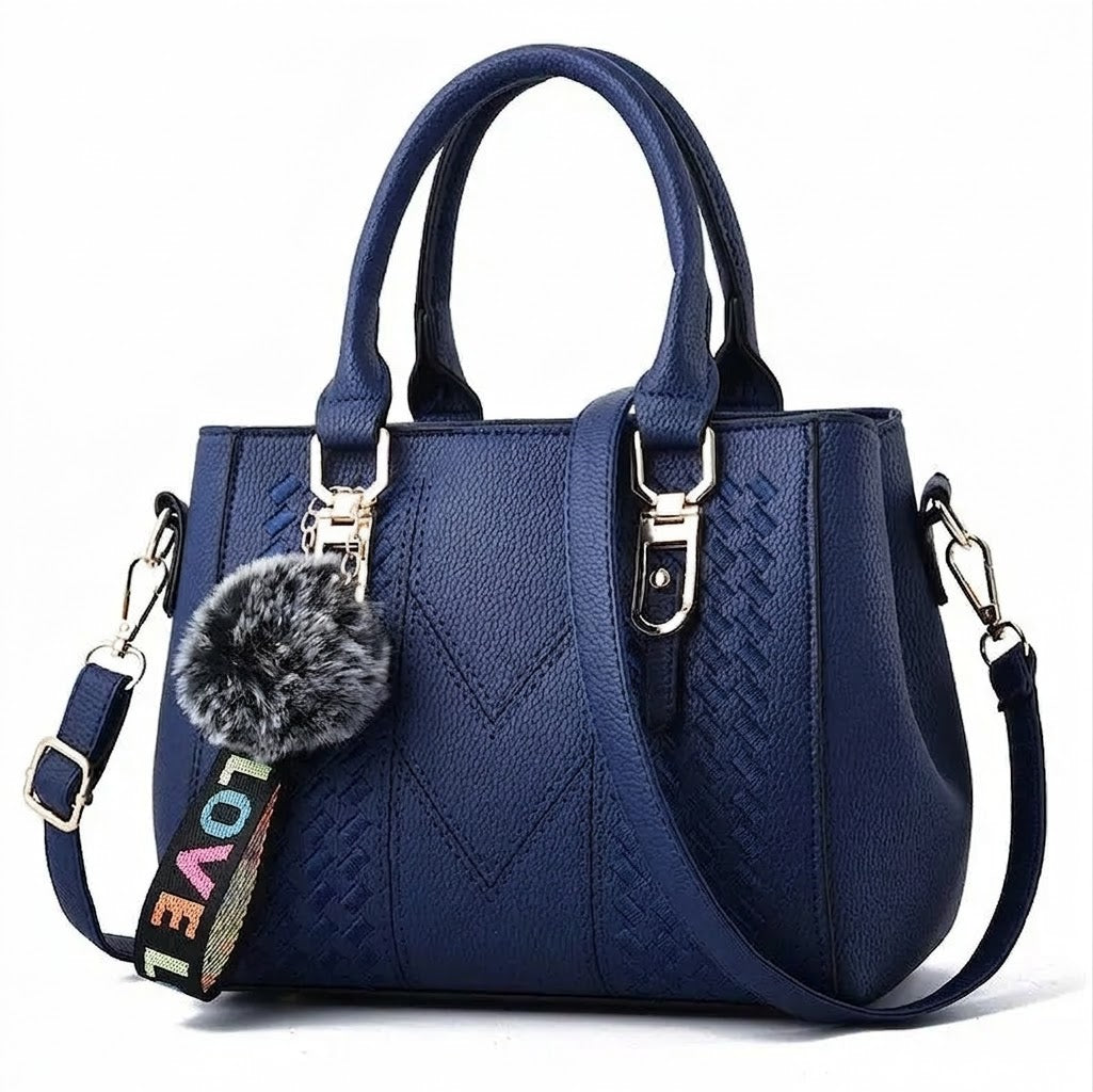 Bolso de Asa Corta de Piel para Mujer - Cherry