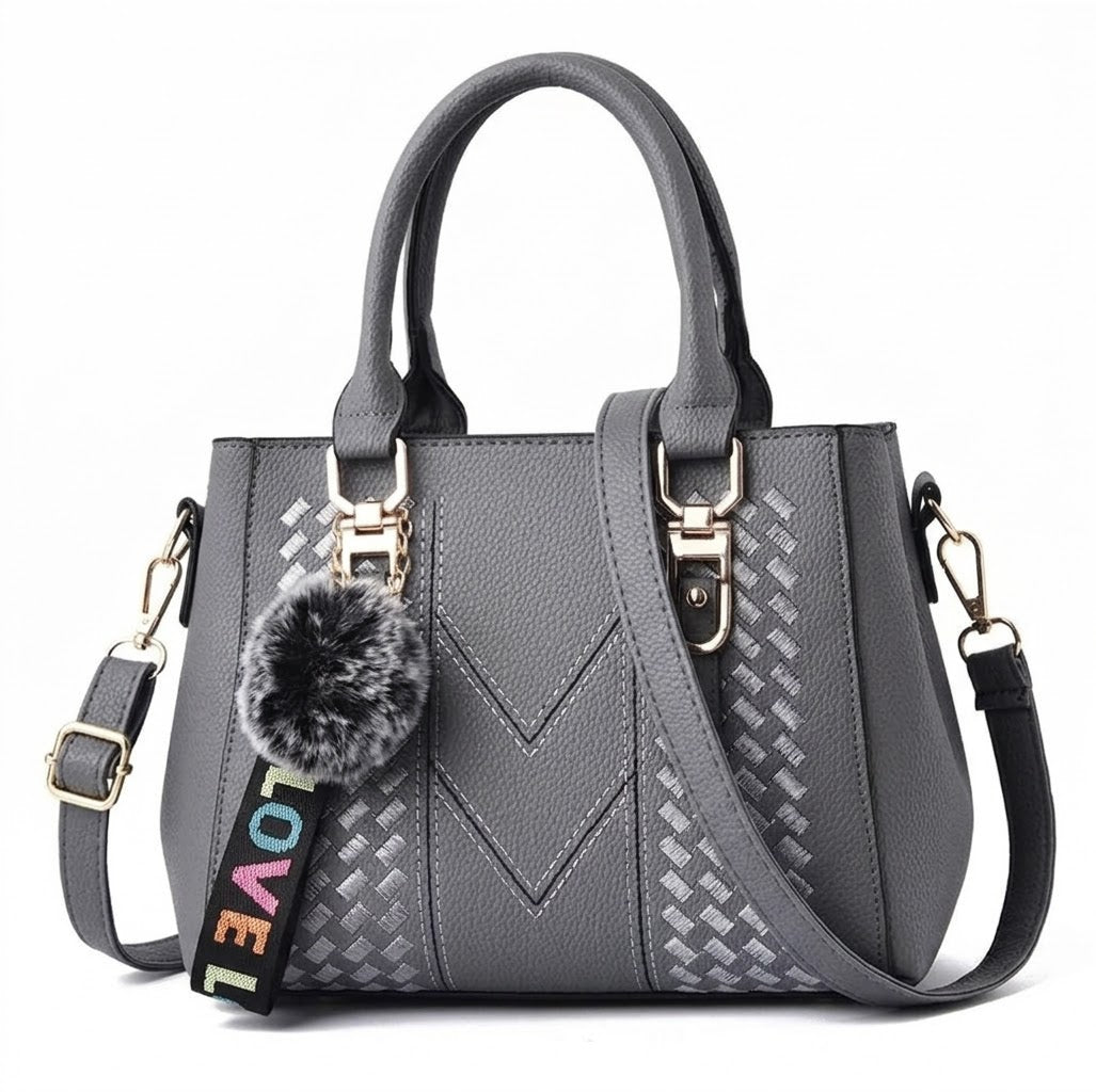 Bolso de Asa Corta de Piel para Mujer - Cherry