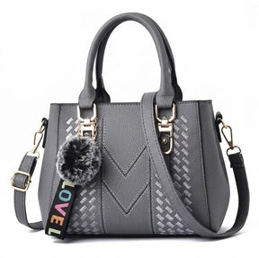 Bolso de Asa Corta de Piel para Mujer - Cherry