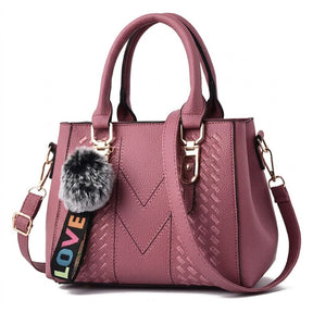 Bolso de Asa Corta de Piel para Mujer - Cherry