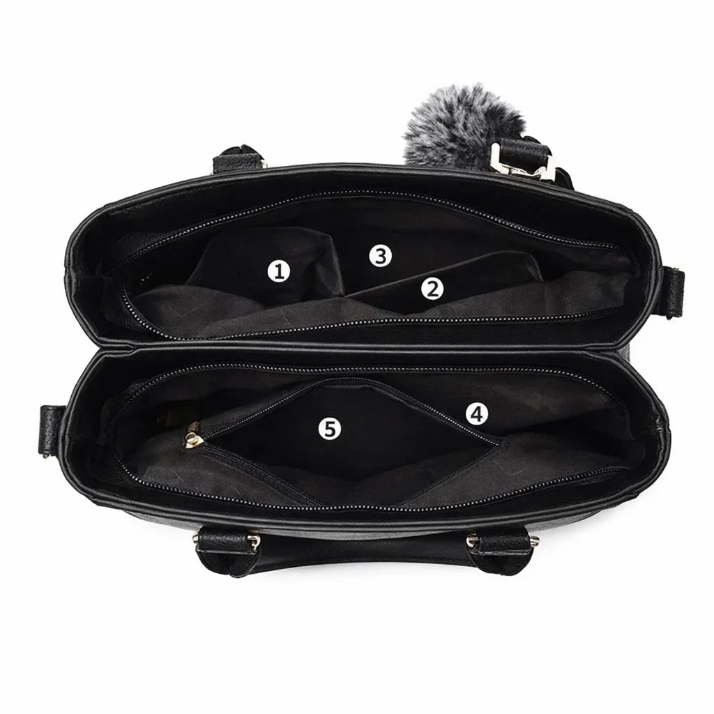 Bolso de Asa Corta de Piel para Mujer - Cherry