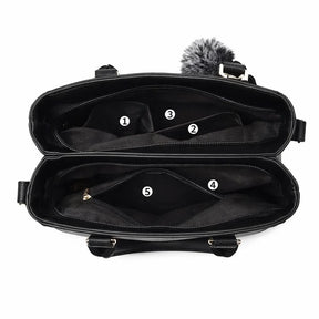 Bolso de Asa Corta de Piel para Mujer - Cherry