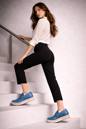Mocasines de Piel con Plataforma para Mujer - Day Flex