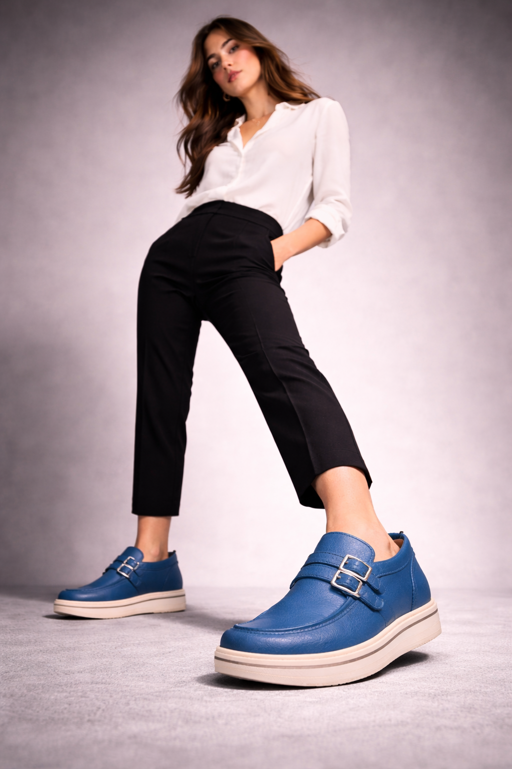 Mocasines de Piel con Plataforma para Mujer - Day Flex
