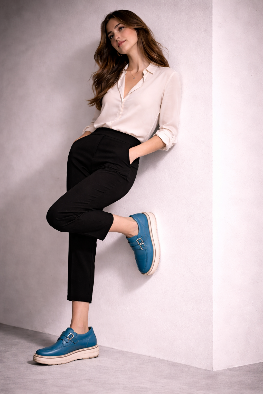 Mocasines de Piel con Plataforma para Mujer - Day Flex