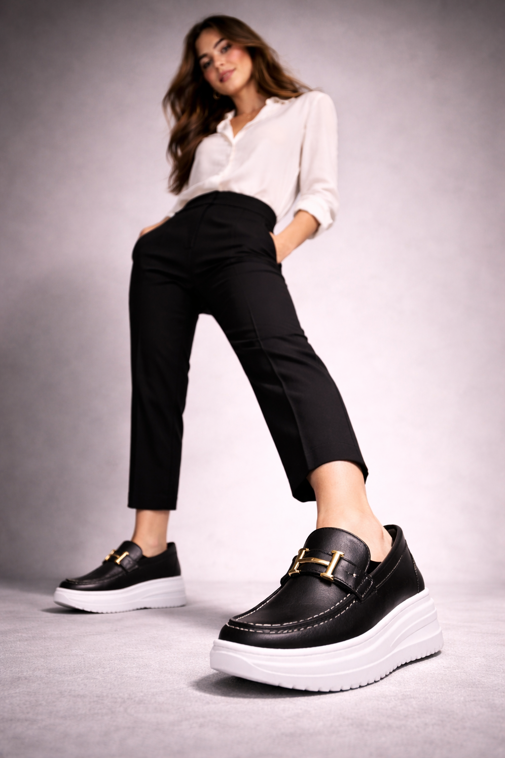 Mocasines de Piel con Plataforma para Mujer - Comfortsole