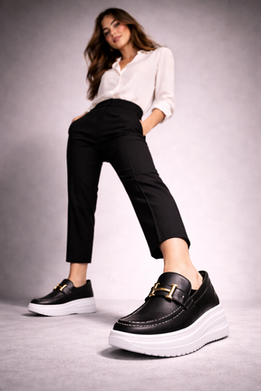 Mocasines de Piel con Plataforma para Mujer - Comfortsole