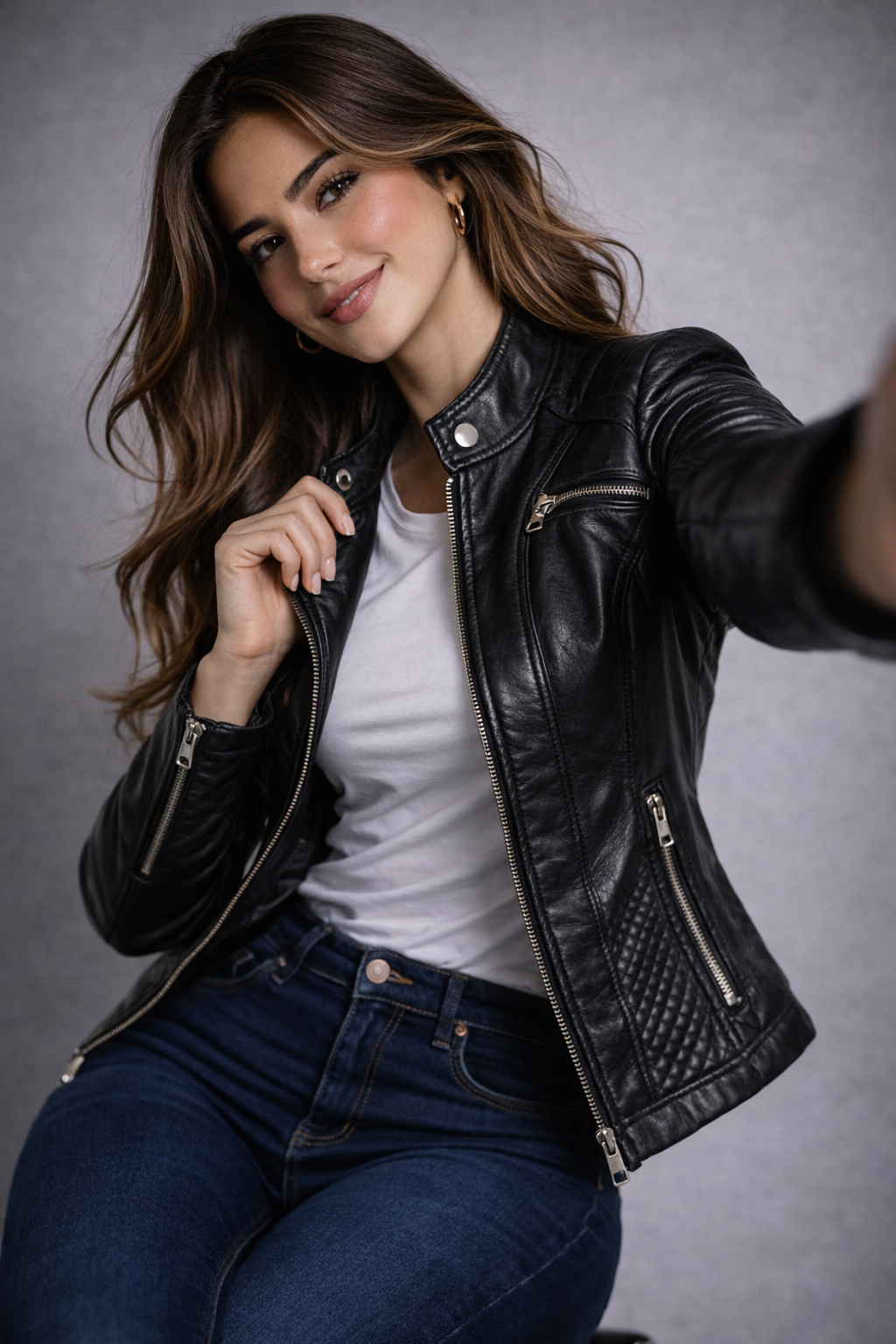 Chaqueta de Piel Acolchada para Mujer - Roma