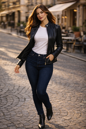 Chaqueta de Piel Acolchada para Mujer - Voug