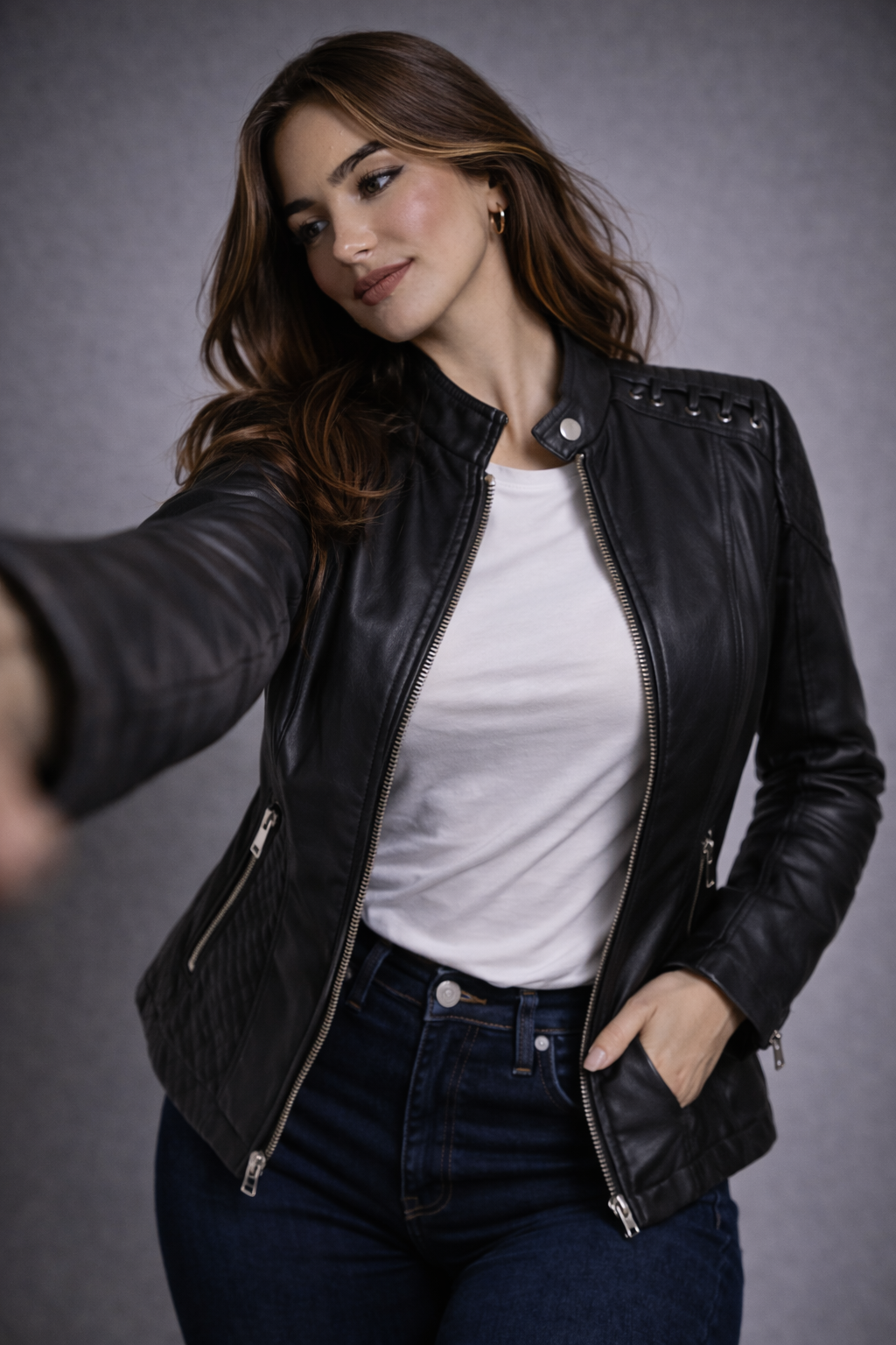 Chaqueta de Piel Acolchada para Mujer - Voug