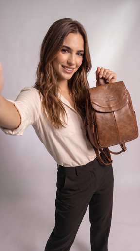Mochila de Piel Italiana para Mujer - Eco