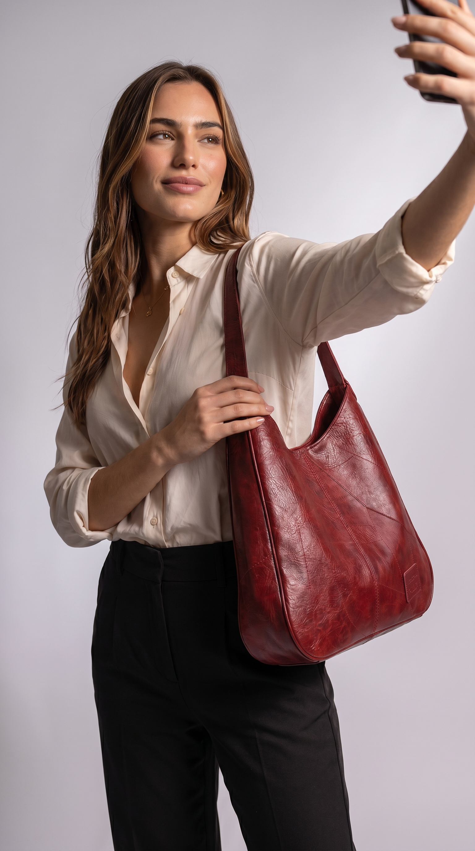 Bolso Hobo de Piel para Mujer - Berlim